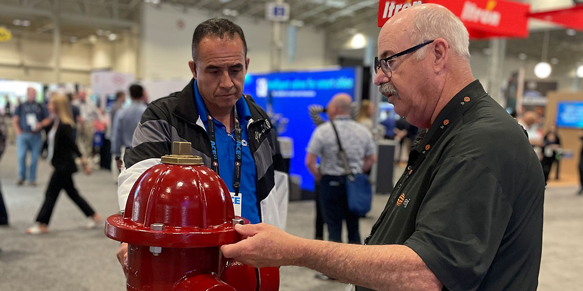 EJ trade show fire hydrant sales and customer