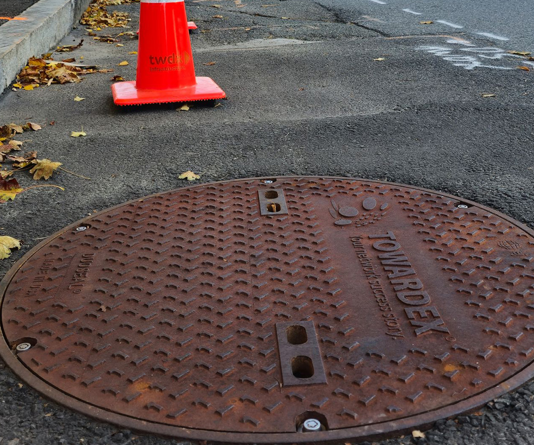 ej manhole watertight assembly installed in roadway