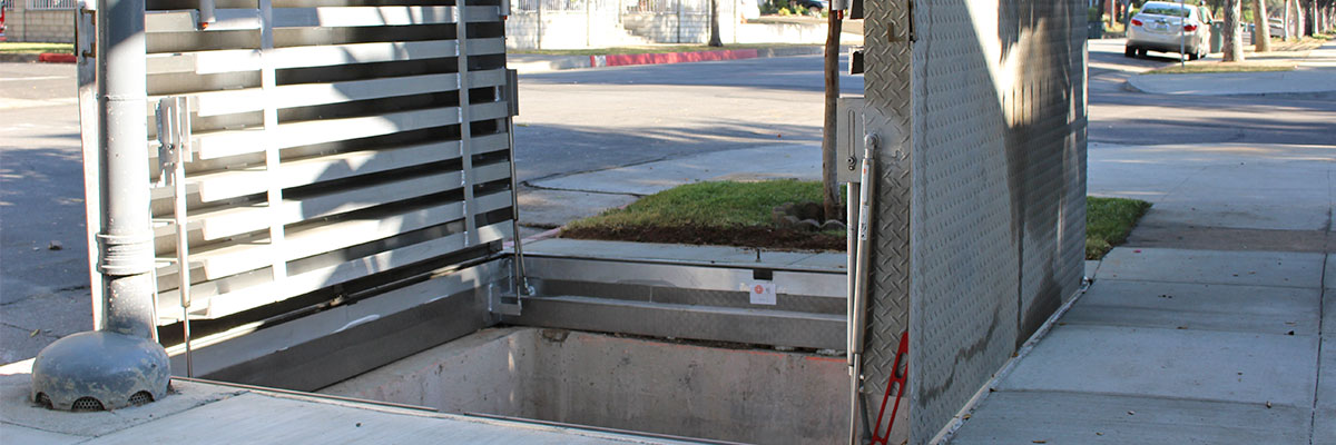 custom fabricated access hatch utility vault open installed